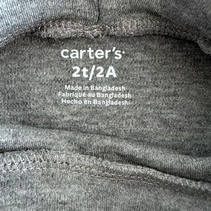 Carter’s 2 Pack Turtle Neck Long Sleeve Shirts Grey and Black Size 2T